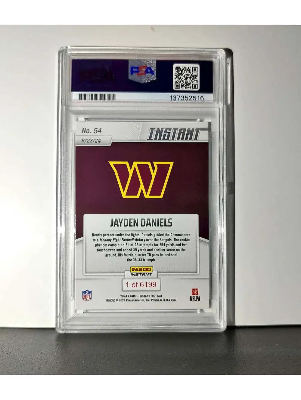 Jayden Daniels 2024 Panini Instant NFL Rookie #54 PSA 10 Gem Mint